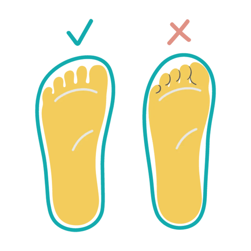 Wide toe box allows toes to splay naturally and without uncomfortable cramping