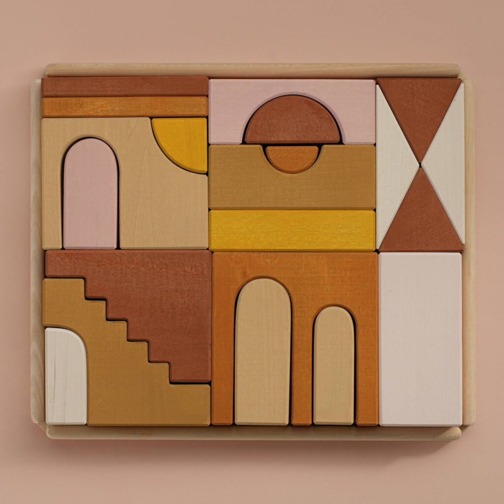 Raduga Grez makes wooden building blocks that are more like artwork than toys